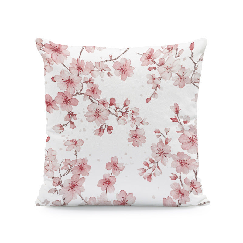Ink-painting Plum Blossom Yellow Flower Sofa Cushion Cover Without Pillow Core - DropOnline.co