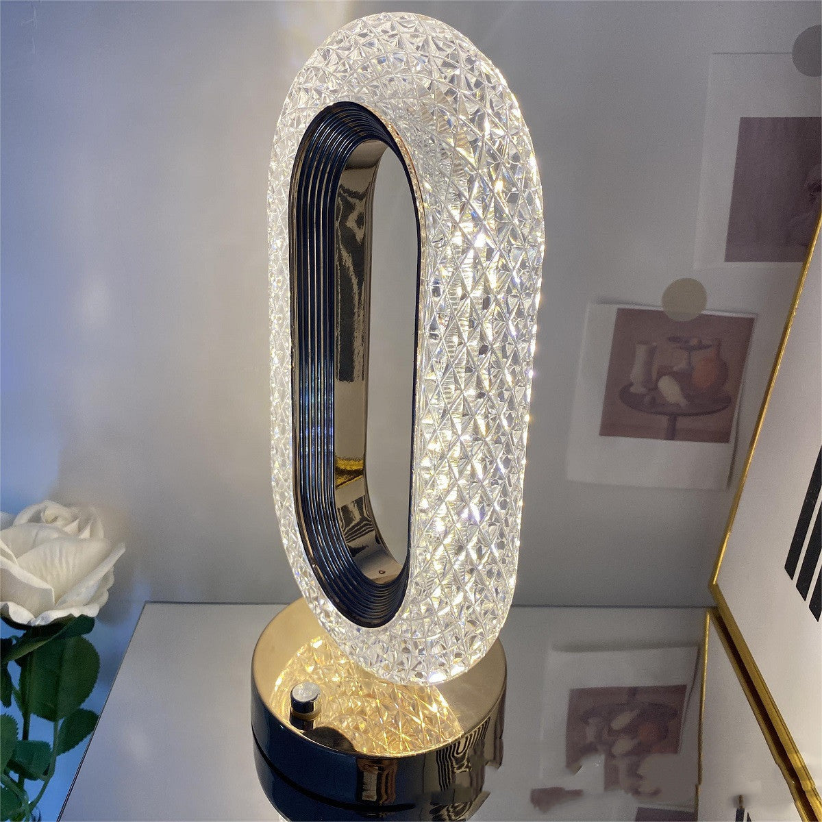 Simple Light Luxury Touch Desktop Atmosphere Crystal Lamp Decorative Home Decor - DropOnline.co