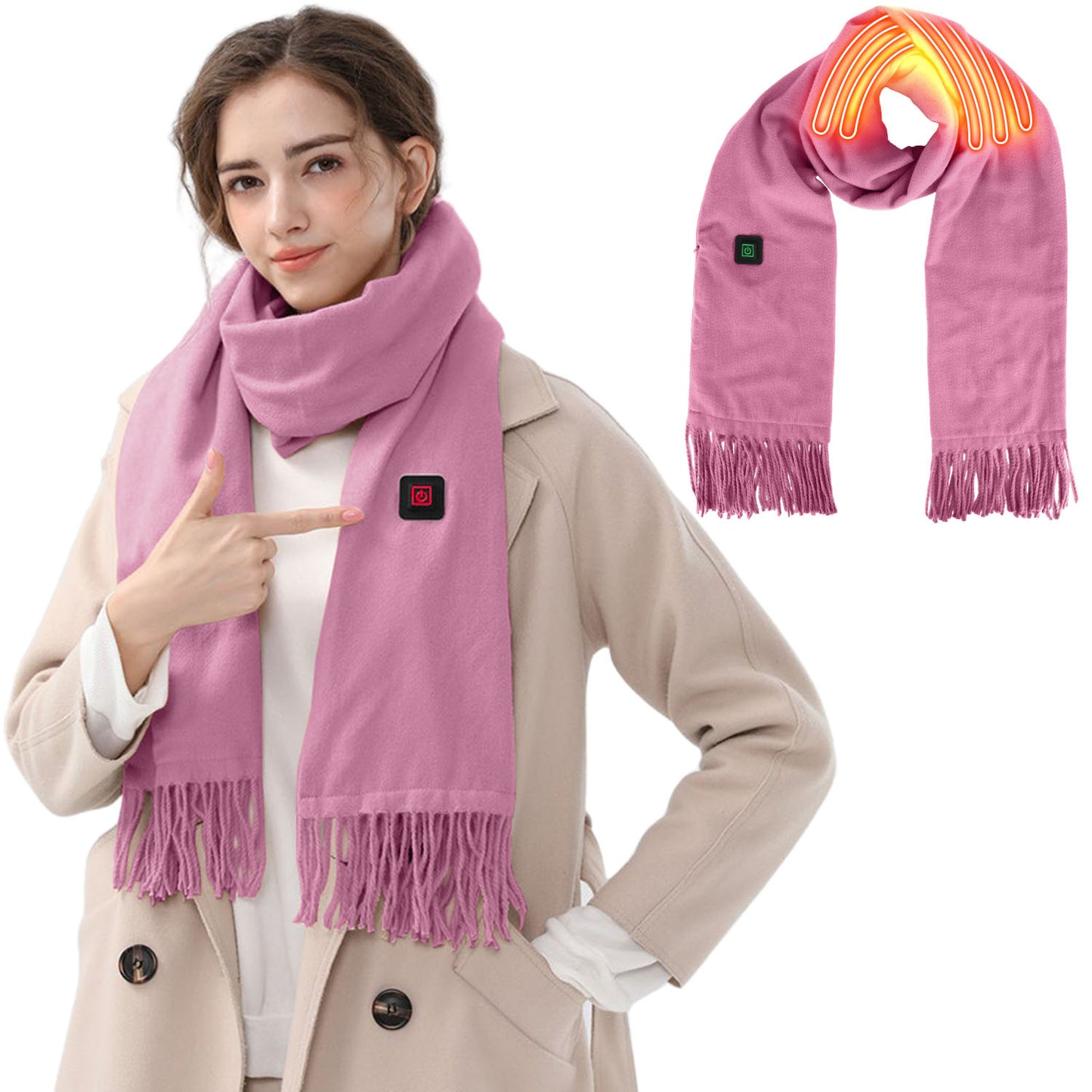 USB Electric Heated Winter Scarf - 3 Heating Modes for Outdoor Activities - DropOnline.co
