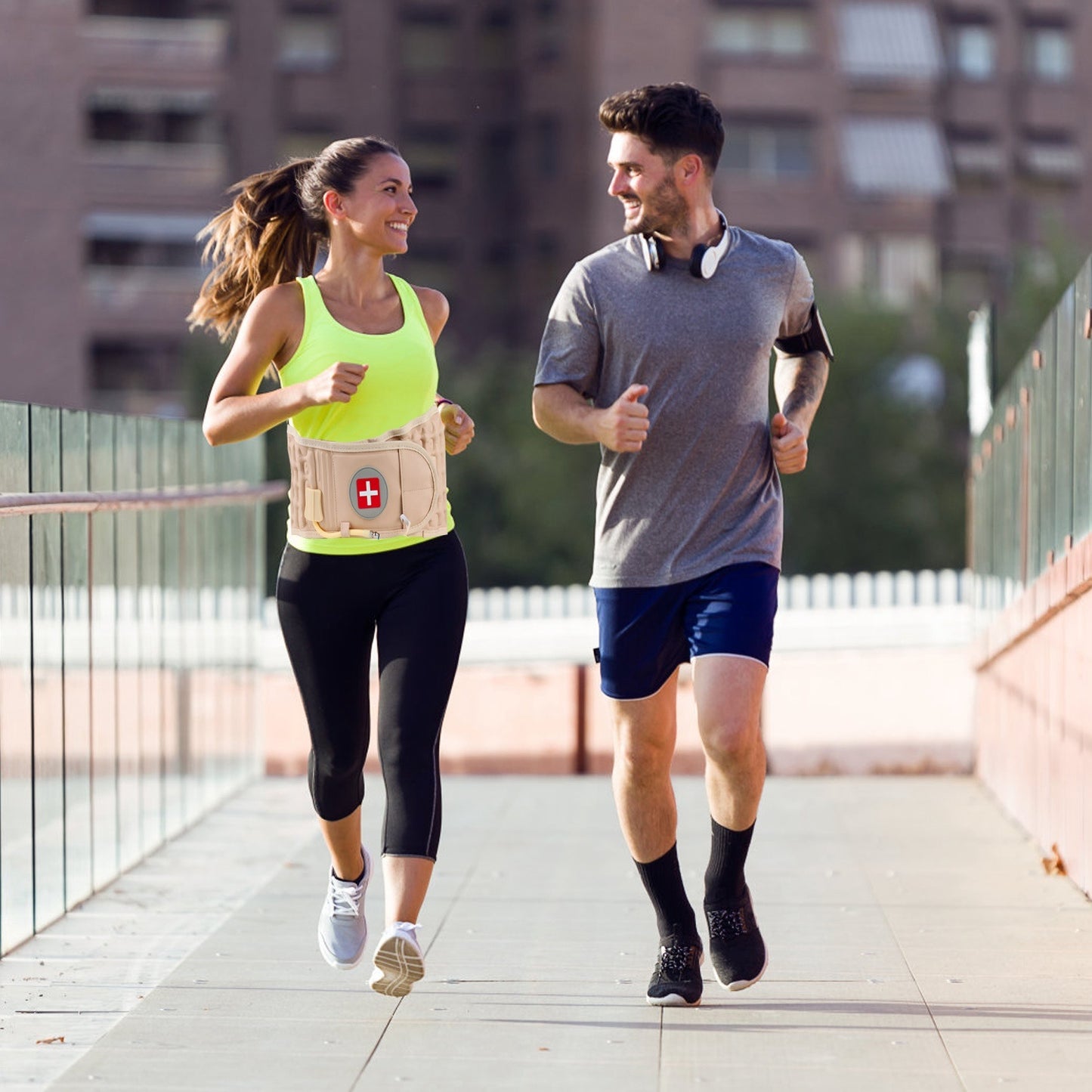 1Pc Decompression Back Belt Lumbar Spine Support Lower Back Air Traction Device With Extension Pad For Men Women Pain Relief Fit For All Waist - DropOnline.co