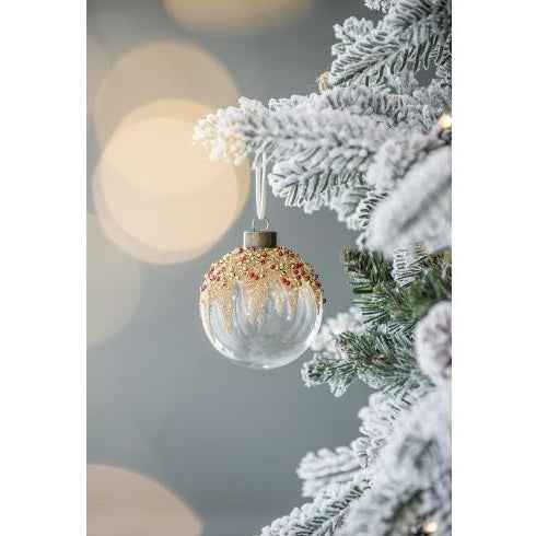 D3 Christmas Ball Ornaments - Glass Decorative Hanging Balls Set of 12 - DropOnline.co