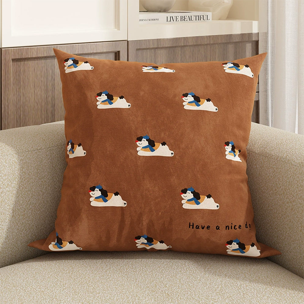 New Cute Dog Pillowcase Bedroom Cushion Cover Sofa Cushions Pillows Cover 45x45cm Pillow Case Home Decoration Car Office Seat - DropOnline.co