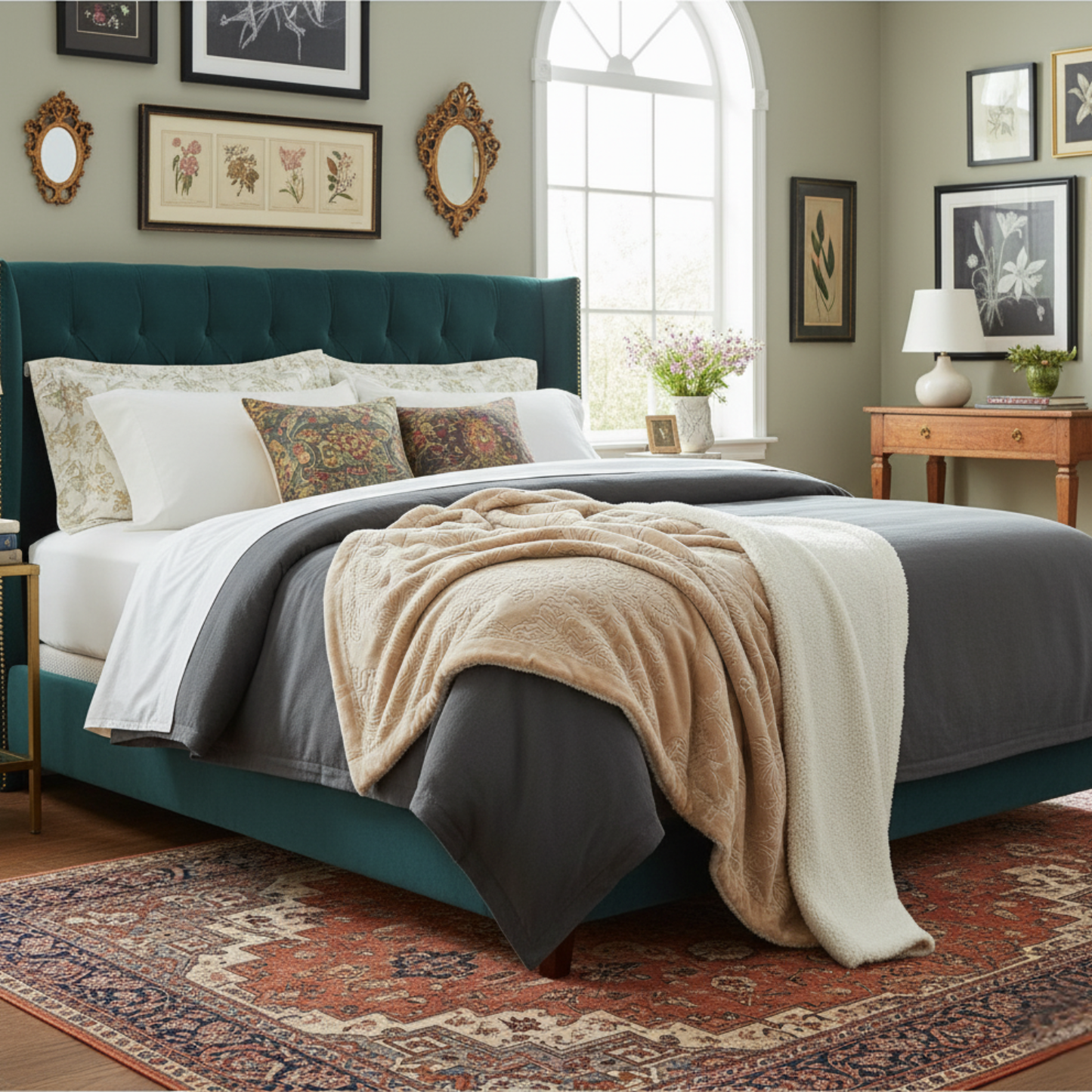 Tache Embossed Bubbly Champagne Beige Sherpa Throw Blanket (TA62088)