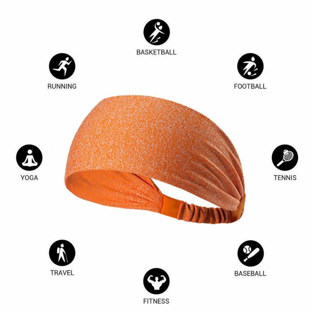 Sports Headbands For Men & Women -5 Pack, Wicking Sweatbands, Elastic Non Slip Sweat Bands, Athletic Workout Fashion Wide Hair Bands For Running, Cycling, Basketball, Yoga - DropOnline.co