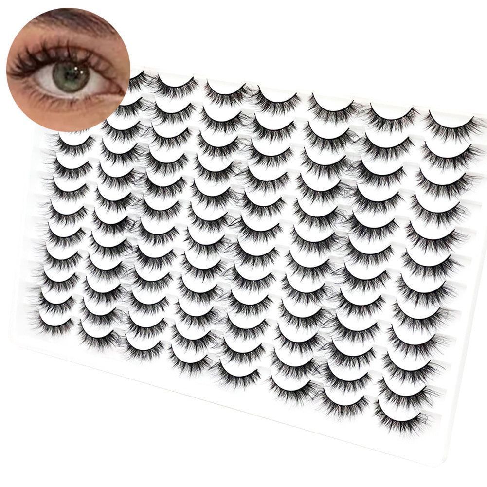 3D false eyelashes on a tray; multi-layered, realistic, soft and comfortable.