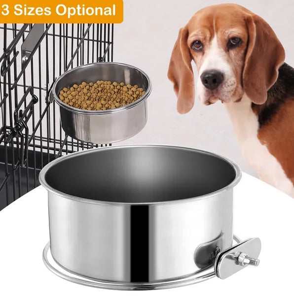 Tainless Steel Dog Bowl Pets Hanging Food Bowl Detachable Pet - DropOnline.co