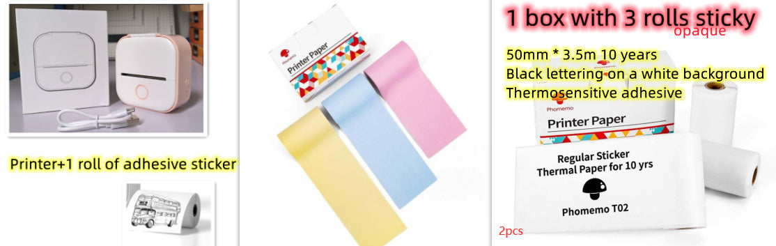 Portable Mini Thermal Label Printer Home Photo Printer Student Wrong Question Printer Bluetooth-compatible Mini Label Printer Price Tag - DropOnline.co