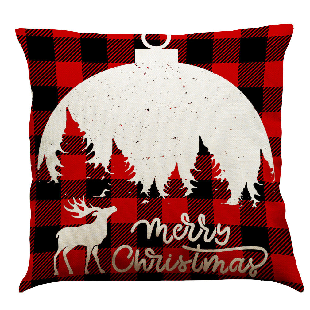 Christmas Cotton Linen Sofa Car Cushion Pillowcase - DropOnline.co