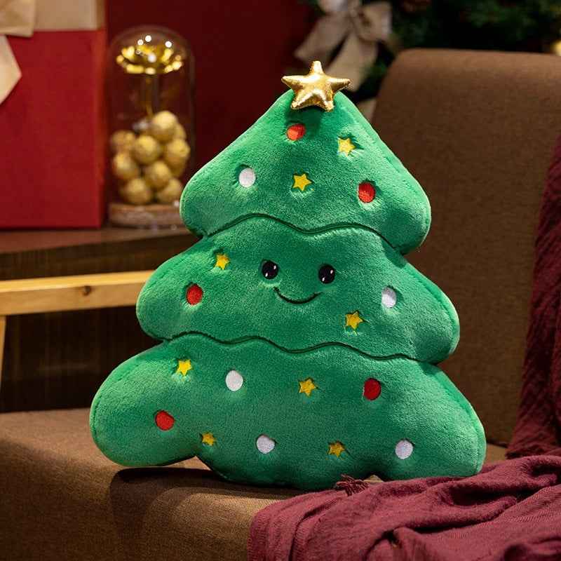 Plush Pillow Christmas Tree Decorative Gift Doll - Holiday Cushion