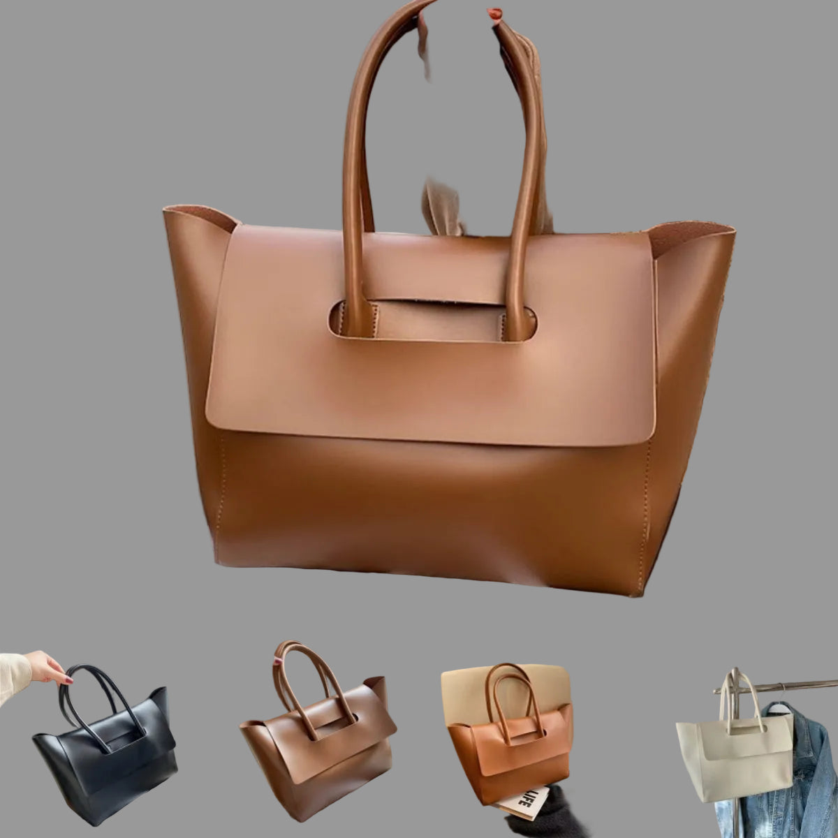 Fashion Women Shoulder Bags Large Capacity Handbags Simple Retro Tote Bags Solid Color Famous Brand High Quality Bags