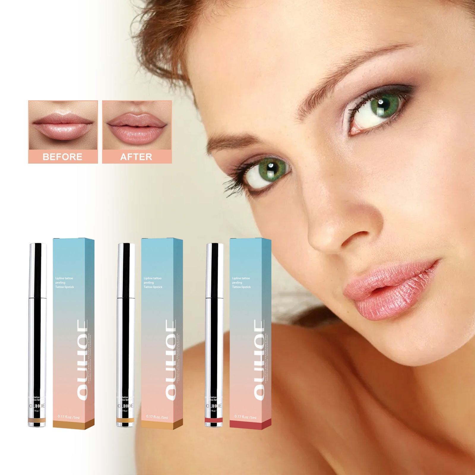 Mineral OilOUHOE Peel Off Lipliner Plump Lip Lines Show Lip Color Without Taking Off Makeup Peel Off Lipliner - DropOnline.co