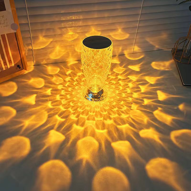Fish Scale Lamp With USB Port LED Rechargeable Touch Night Light Crystal Lamp For Bedroom Living Room Party Dinner Home Decor Creative Lights - DropOnline.co