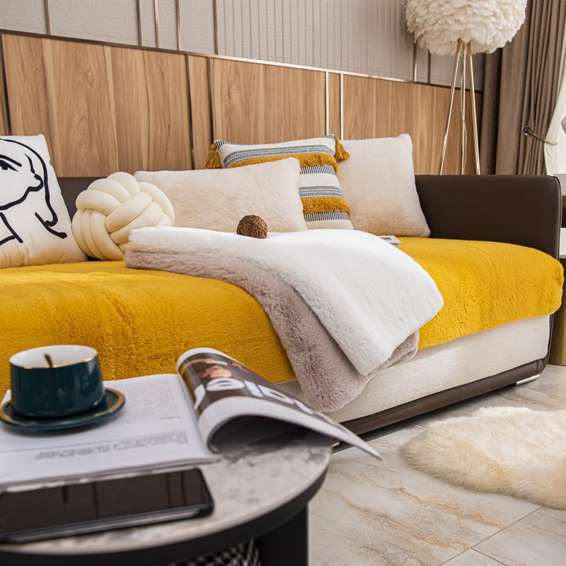 Autumn And Winter Sofa Cushion Warm Plush Rabbit - DropOnline.co