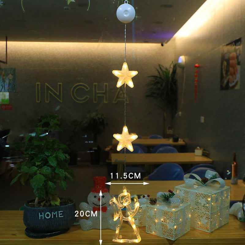 Christmas LED Suction Cup Window Lights 3-Pack - Star Tree Snowflake Hanging Ornaments - DropOnline.co