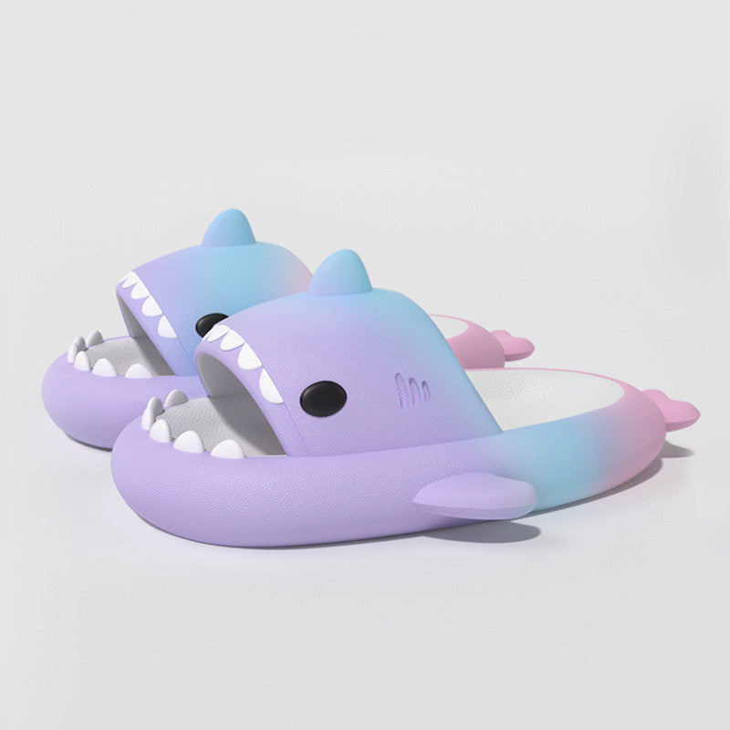 Gradient Rainbow Shark Slippers Women's Summer Indoor - DropOnline.co