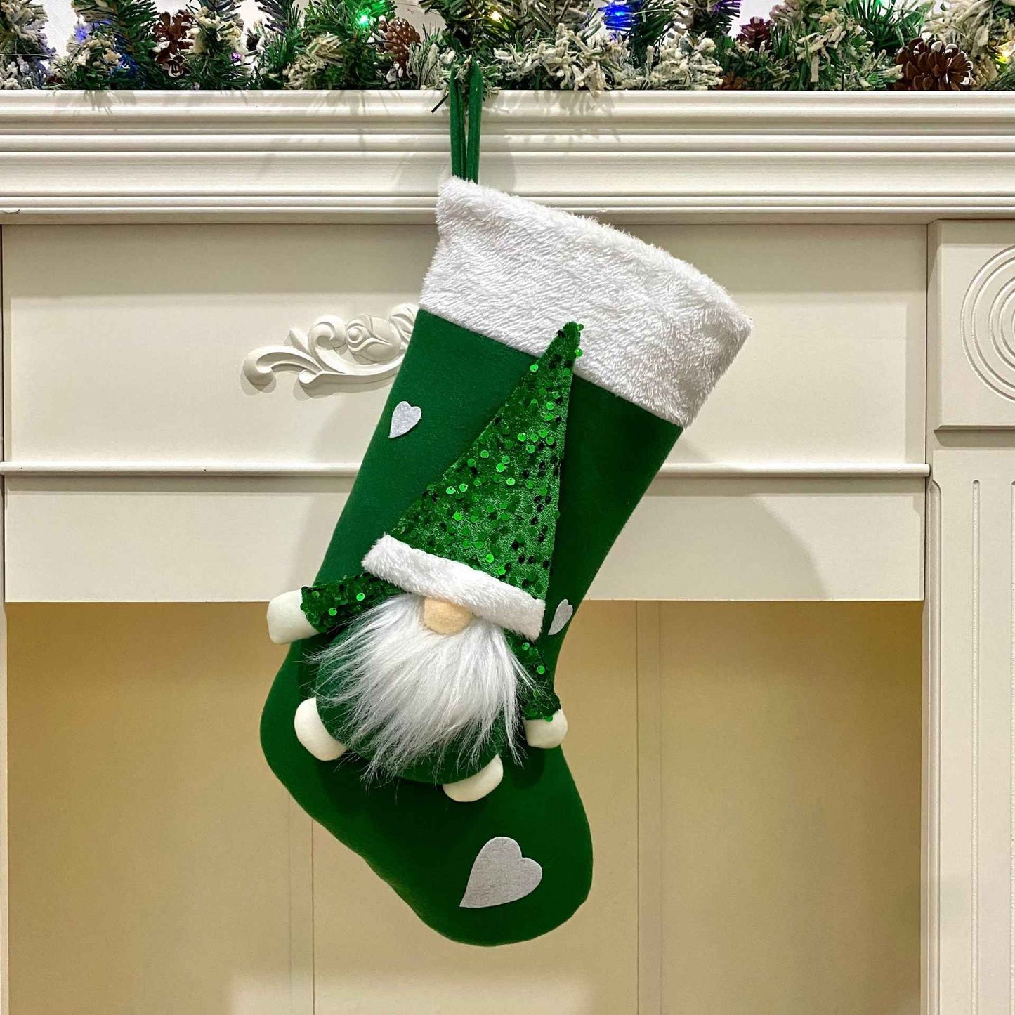 Christmas Sequins Faceless Doll Gift Bag - Large Decorative Pendant (47cm) - DropOnline.co