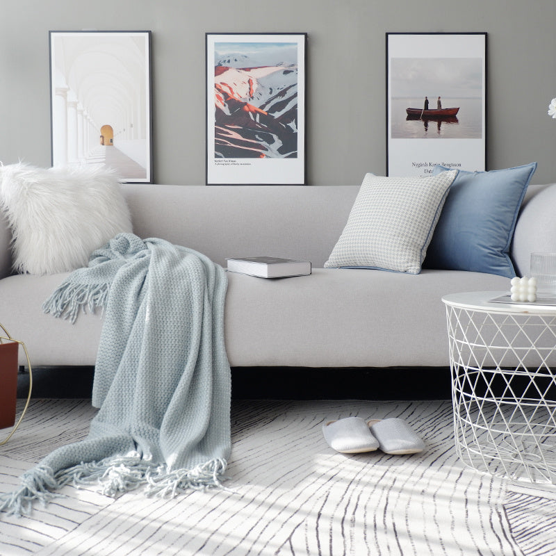 Blue Throw Pillow Sofa Cushion Modern Simple Homestay - DropOnline.co