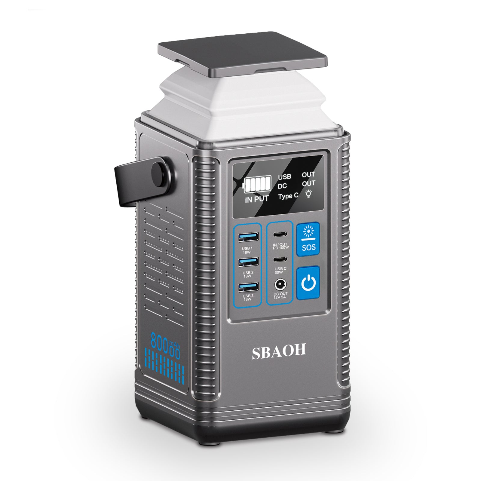 Camping Power Station 296Wh Power Bank 80000mAh Lithium Battery Outdoor Solar Generator USB Port Supply - DropOnline.co