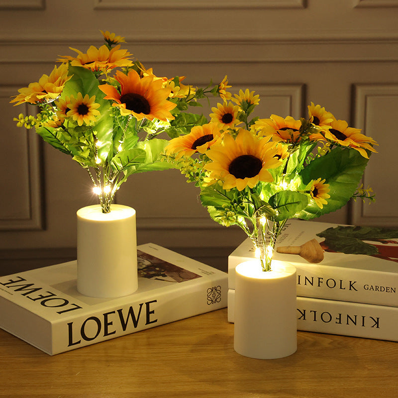 Creative Sunflower Bouquet Night Light Home Decoration Desktop Decoration - DropOnline.co