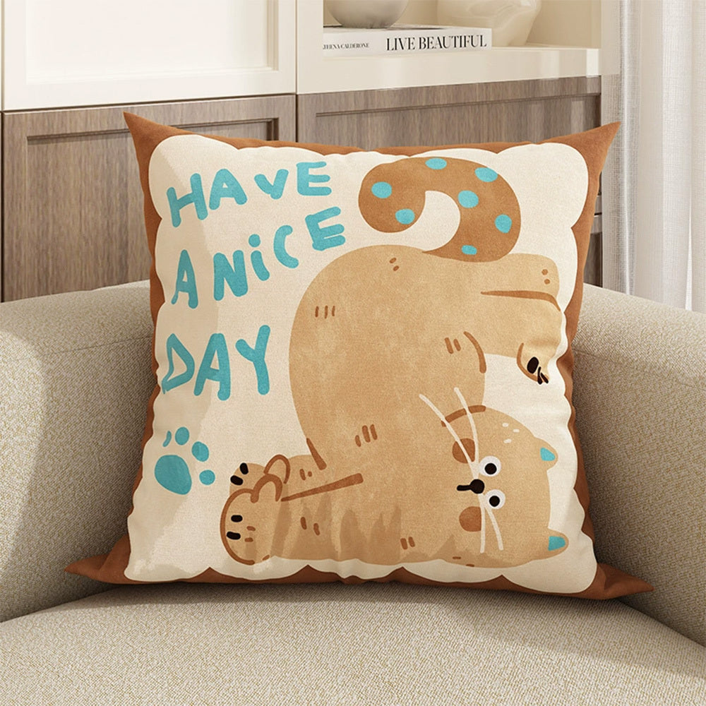 New Cute Dog Pillowcase Bedroom Cushion Cover Sofa Cushions Pillows Cover 45x45cm Pillow Case Home Decoration Car Office Seat - DropOnline.co