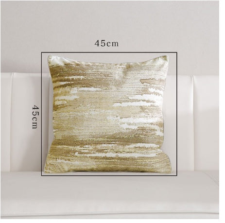 Light Luxury Sofa Cushion Living Room Nordic Velvet Printing Pillow Simple Modern Model Room Pillow Pillowcase - DropOnline.co