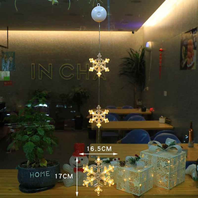 Christmas LED Suction Cup Window Lights 3-Pack - Star Tree Snowflake Hanging Ornaments - DropOnline.co