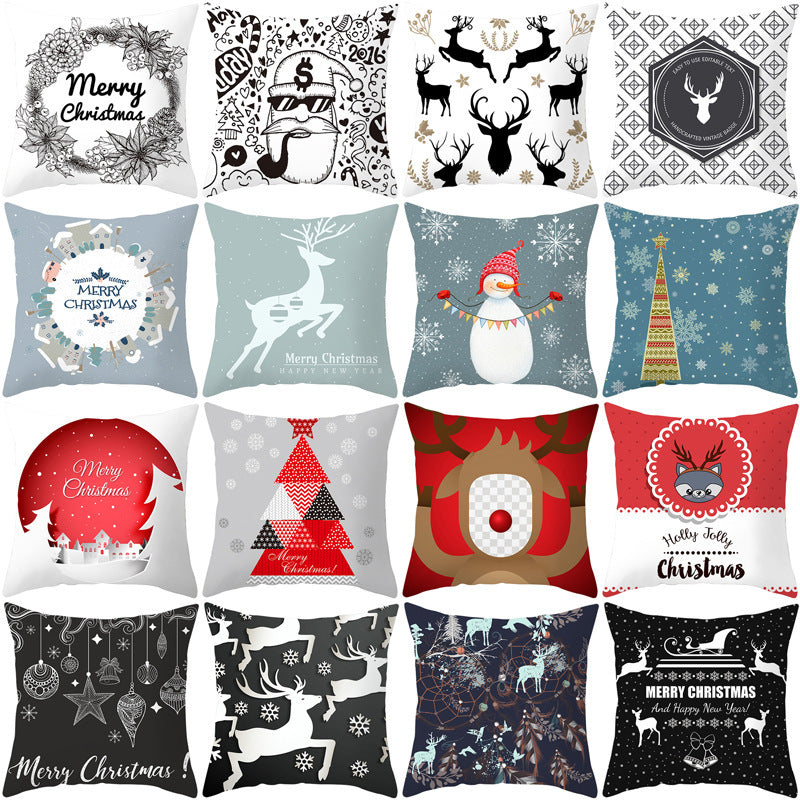Santa Cushion Cover Home Soft Decoration - Cozy Christmas Pillow Case for Holiday Decor - DropOnline.co