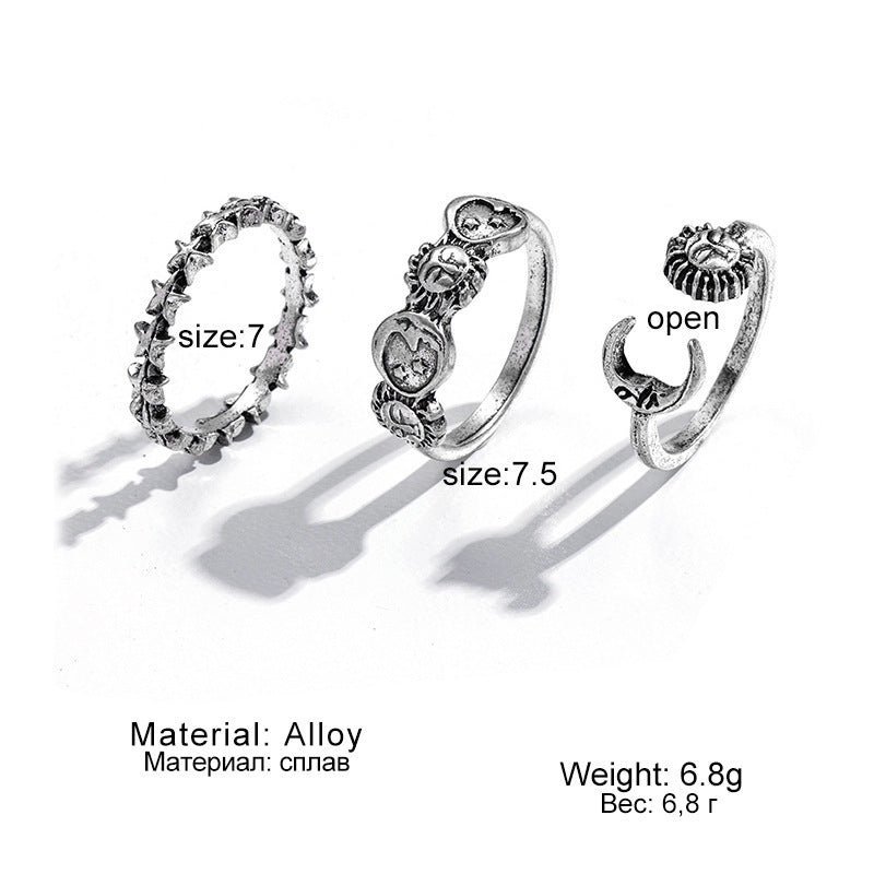 Hot Selling Creative Personality Butterfly 2-Piece Ring Set - Punk Style Couple Rings - DropOnline.co