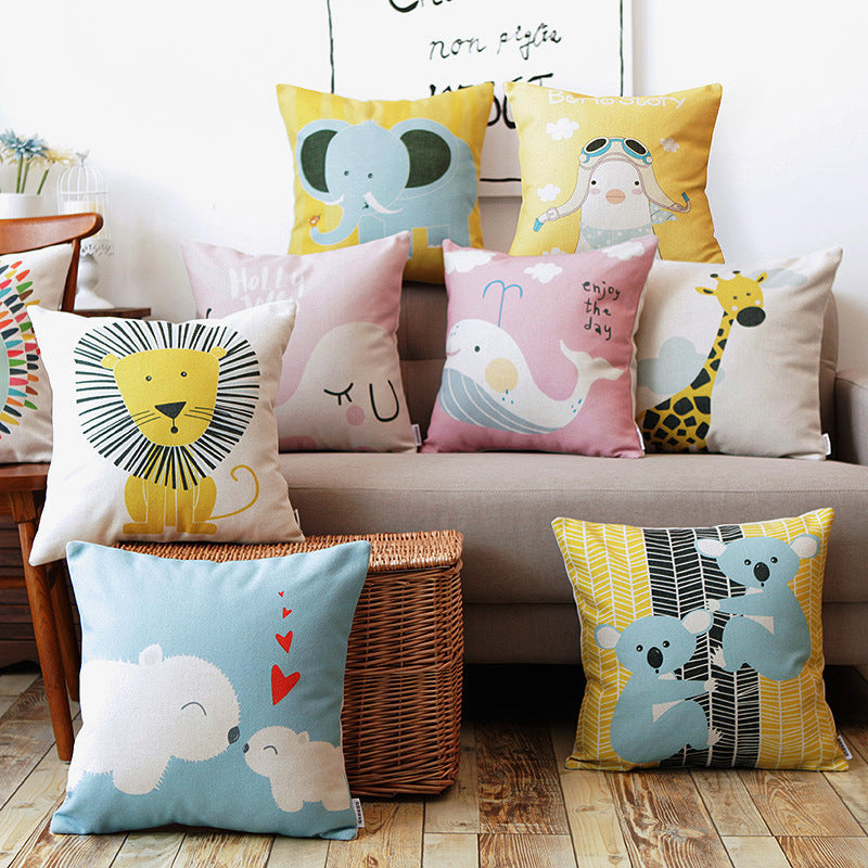 Cute Cotton And Linen Cloth Art Throw Pillow Cushion Pillowcase - DropOnline.co