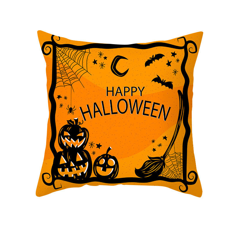 Halloween Pumpkin Letter Fleece Cushion Cover - DropOnline.co