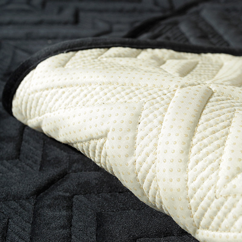 Black Sofa Cushion Winter Plush Thickened Non-slip Sofa Leather Sofa Cover - DropOnline.co