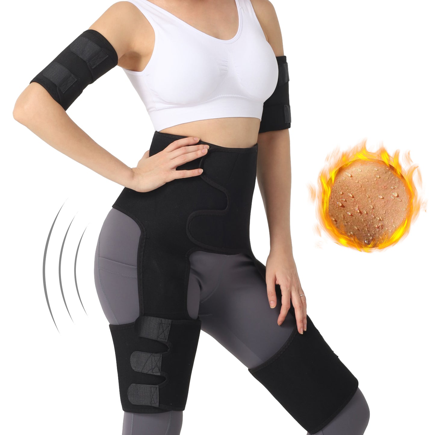 Multi-Purpose Fitness Belt Set - Waist, Arm & Thigh Training Belts - DropOnline.co