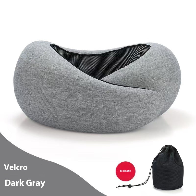 Soft Memory Foam Travel Neck Pillow U Shape Adjustable Support Comfortably Sleeping On Plane Car Office Noon Break - DropOnline.co