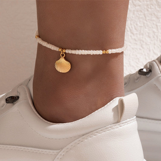 Beach Vacation Shell Anklet - Bohemian Style Seashell Ankle Bracelet - DropOnline.co
