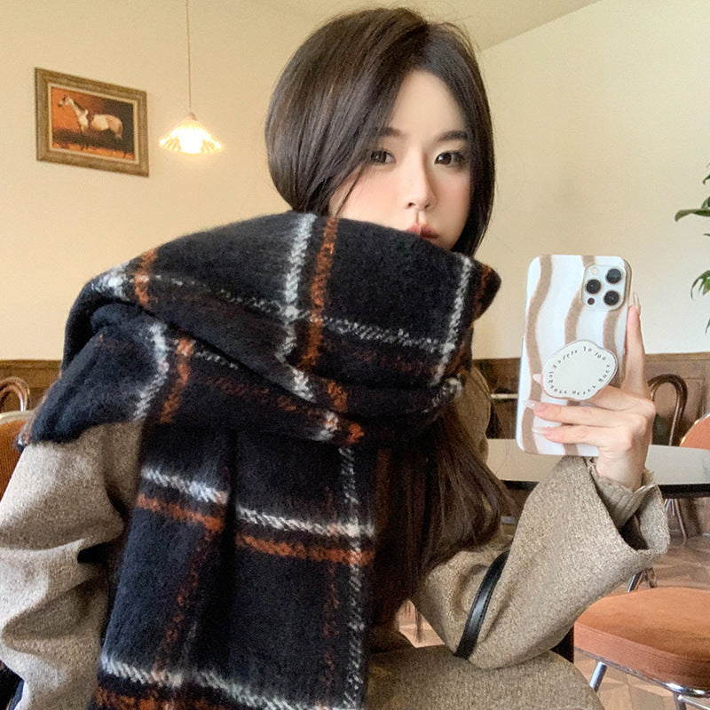 Fashion Scarf - Casual Plaid Printed Warm Neck Protection Scarf - DropOnline.co