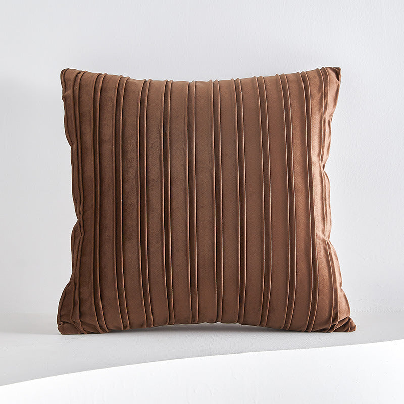 Netherlands Velvet Striped Pleated Cushion Cushion - DropOnline.co