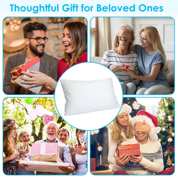 1Pc Shredded Memory Foam Pillow Adjustable Cool Pillow With Extra Filling Machine Washable Cover For Side Back Stomach Sleepers - DropOnline.co