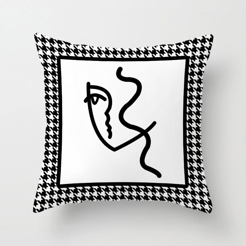 Geometric English Letter Simple And Light Luxury Waist Cushion Pillowcase - DropOnline.co