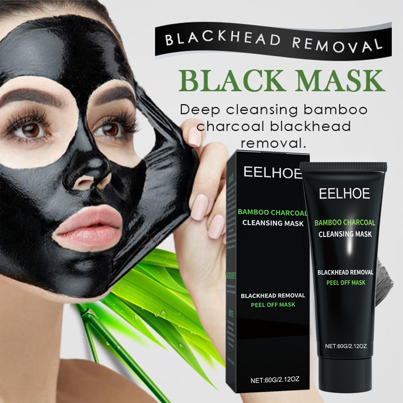 EELHOE Bamboo Charcoal Blackhead Removal Peel-Off Mask For Deep Pore Cleansing And T-Zone Oil Control - DropOnline.co