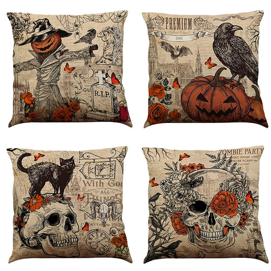 Halloween Cotton Linen Sofa Car Cushion Pillowcase - DropOnline.co