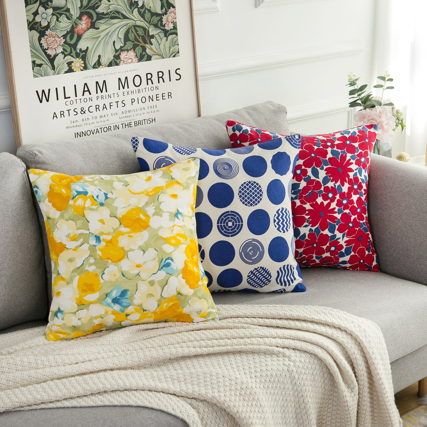 Yi Qiyun Pillow Cover Sofa Cushion Duplex Printing Cushion Cover Model Room Cushion - DropOnline.co