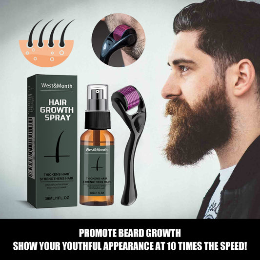 Moustache Spray Set Moisturizing Spray Facial Hair Treatment Boosting Beard Growth Thickening Liquid - DropOnline.co