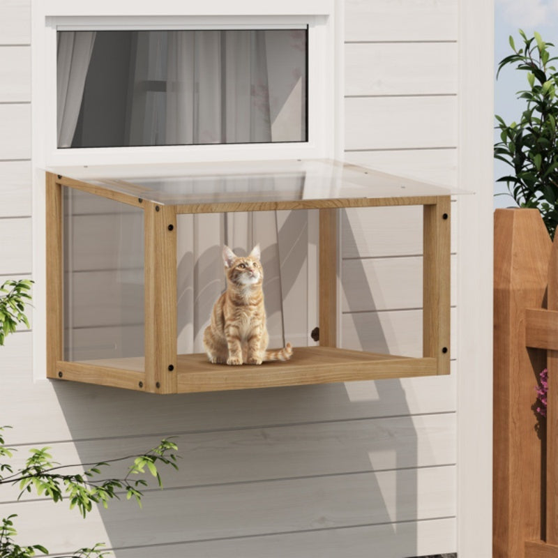 Waterproof Window Cat Perch Catio, Wood Cat Window Box, Window Catio For Indoor Cats. Suitable Single Hanging Window With An Inner Diameter Of The Window Frame With A Net Opening Width Of 24-35 In - DropOnline.co