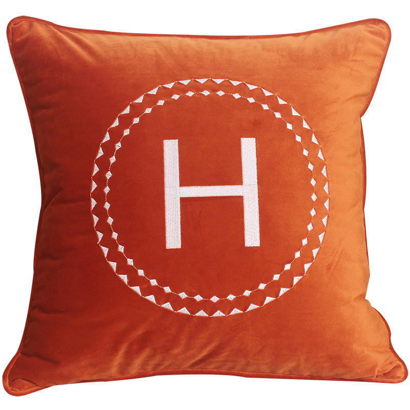 Dutch Velvet Embroidery Pillow Cover Series American Model Room Bedside Cushion - DropOnline.co