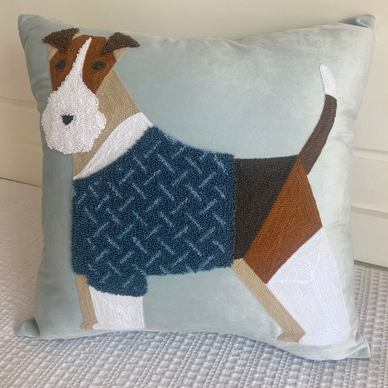 Pillow Embroidered Cushion With Core American Dog - DropOnline.co