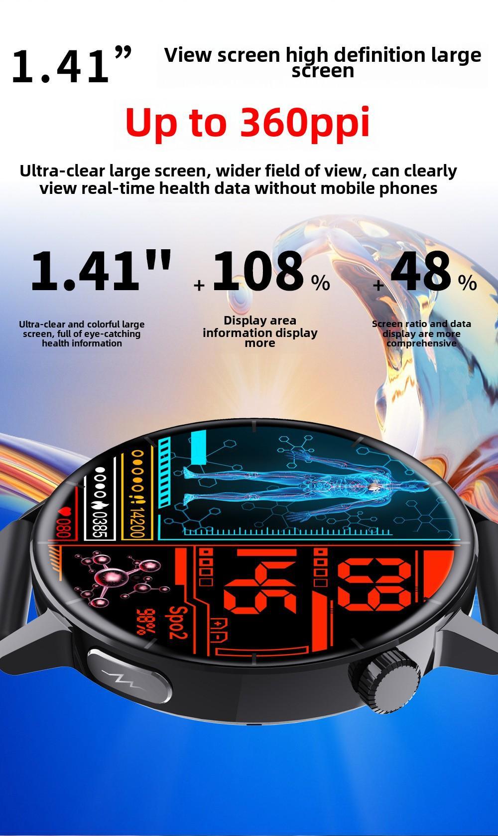 1.41-inch Health Smartwatch Fitness Tracker And Heart Rate-blood Oxygen-blood Pressure-sleep Monitor - DropOnline.co