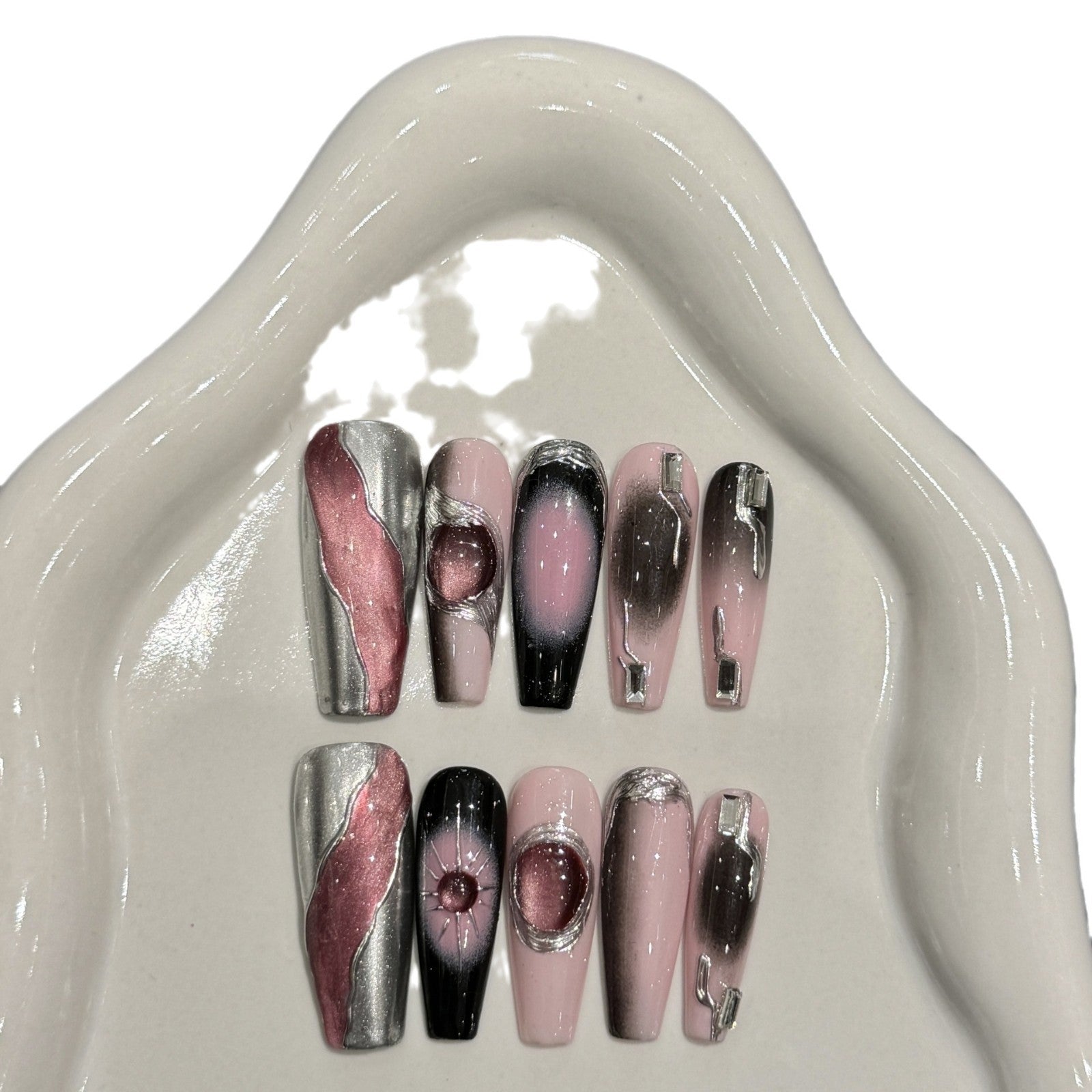 Y2g Black Cool Hot Girl Stickers Wear Nail Tip - DropOnline.co