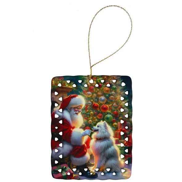 American Eskimos and Santa Claus Porcelain - Christmas Tree Hanging Decorations - DropOnline.co