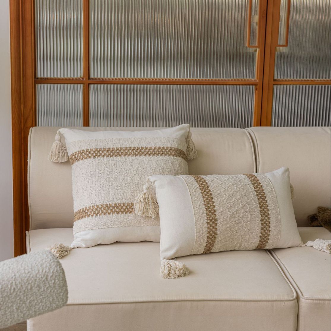 Jacquard Couch Pillow Bed Head Cushion Cover Without Core - DropOnline.co