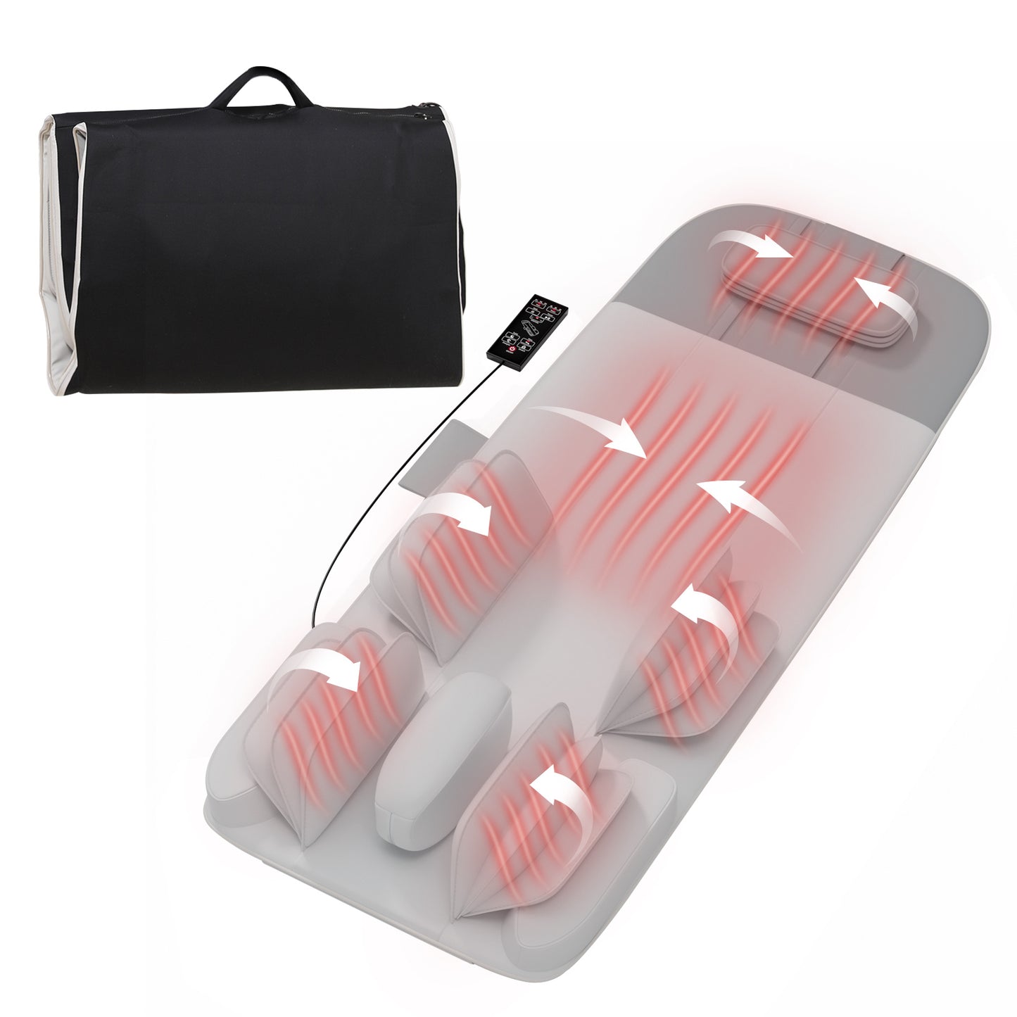 Detachable Smart Massage Mattress,Independent Lumbar And Back Heat Therapy,Overload Automatic Protection,Removable And Washable - DropOnline.co